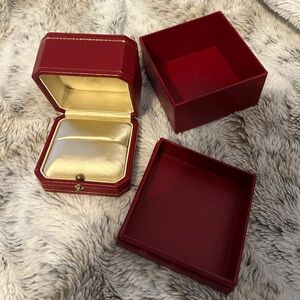 Cartier Red Jewelry Box with Gold Interior - Ring Box